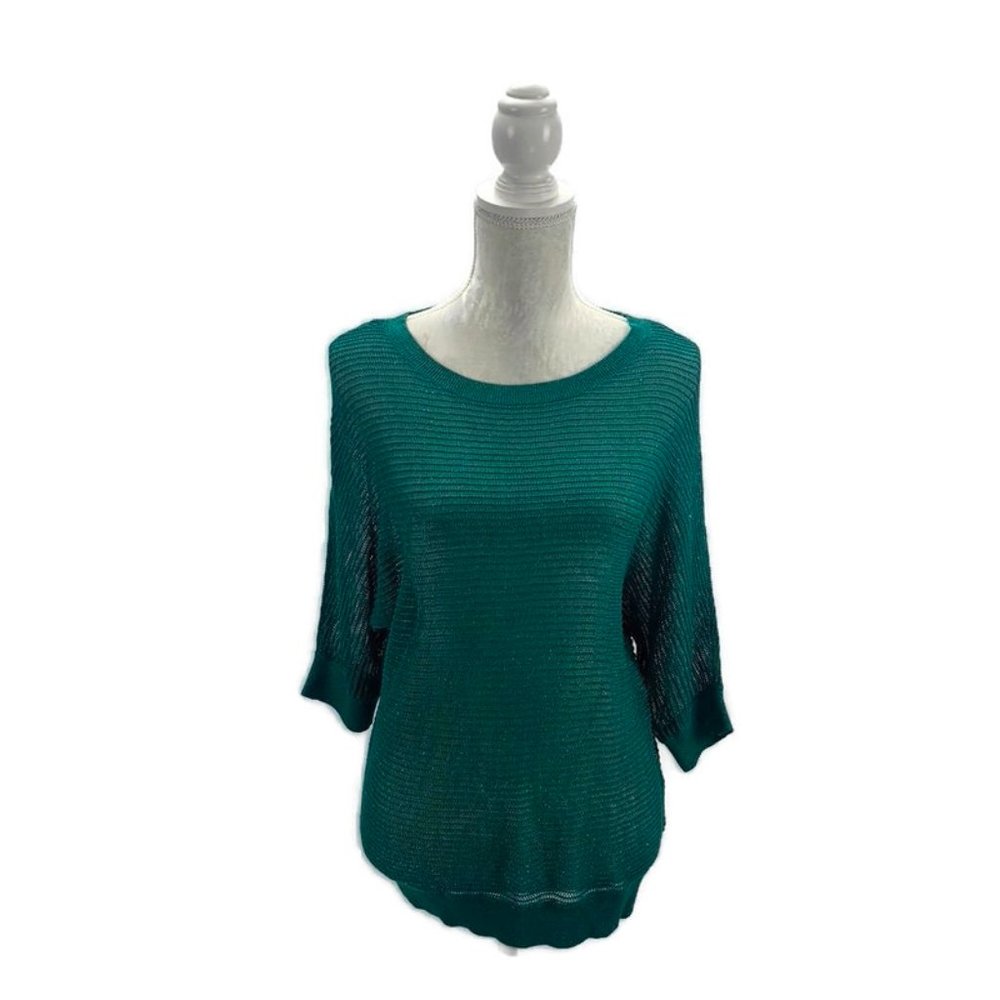 Apt. 9 Slouchy Metallic Loose Knit Fishnet Sweater